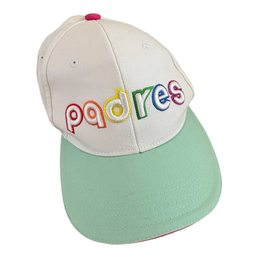 San Diego Padres Out At The Park Pride Hat 2024 White Cap With Rainbow Colors